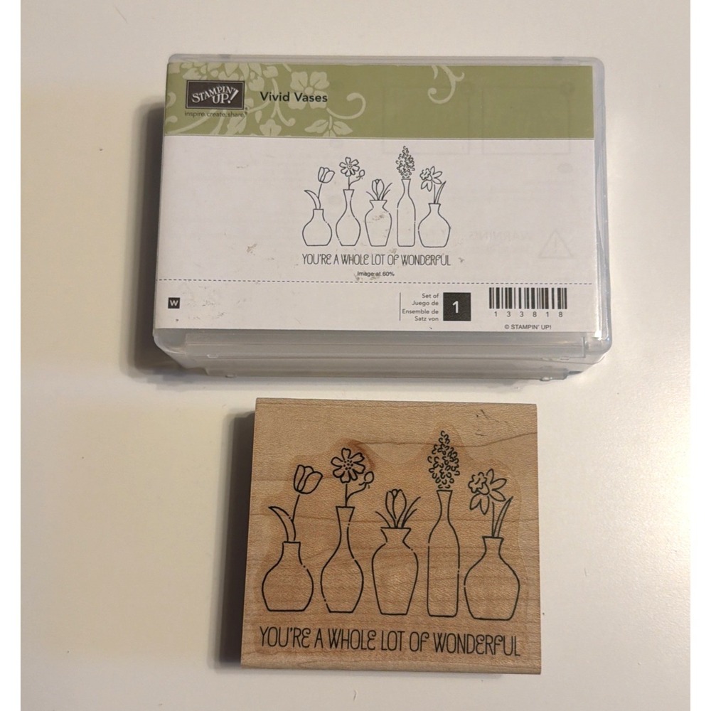 Stampin Up Vivid Vases Rubber Stamp Cottagecore Floral Scrapbooking Journal